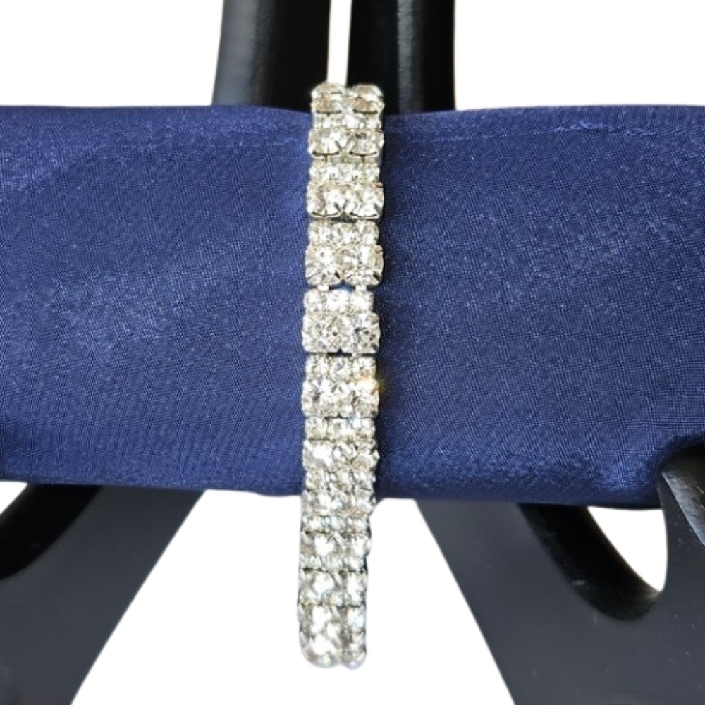 Nice Silver and  Rhinestone  Bracelet